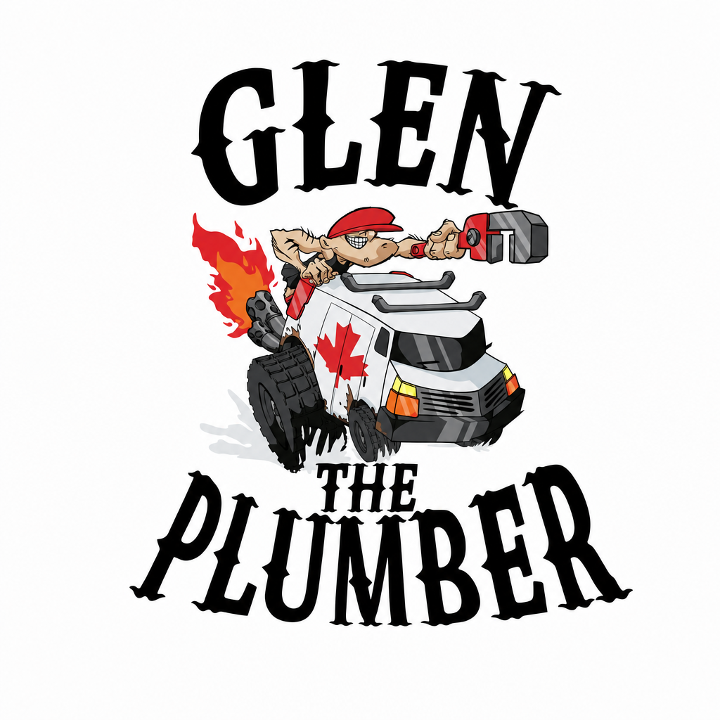 Glen The Plumber's cartoon truck graphic, as worn on the crew's shirts